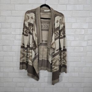 Blue Pepper Aztec printed sweater cardigan